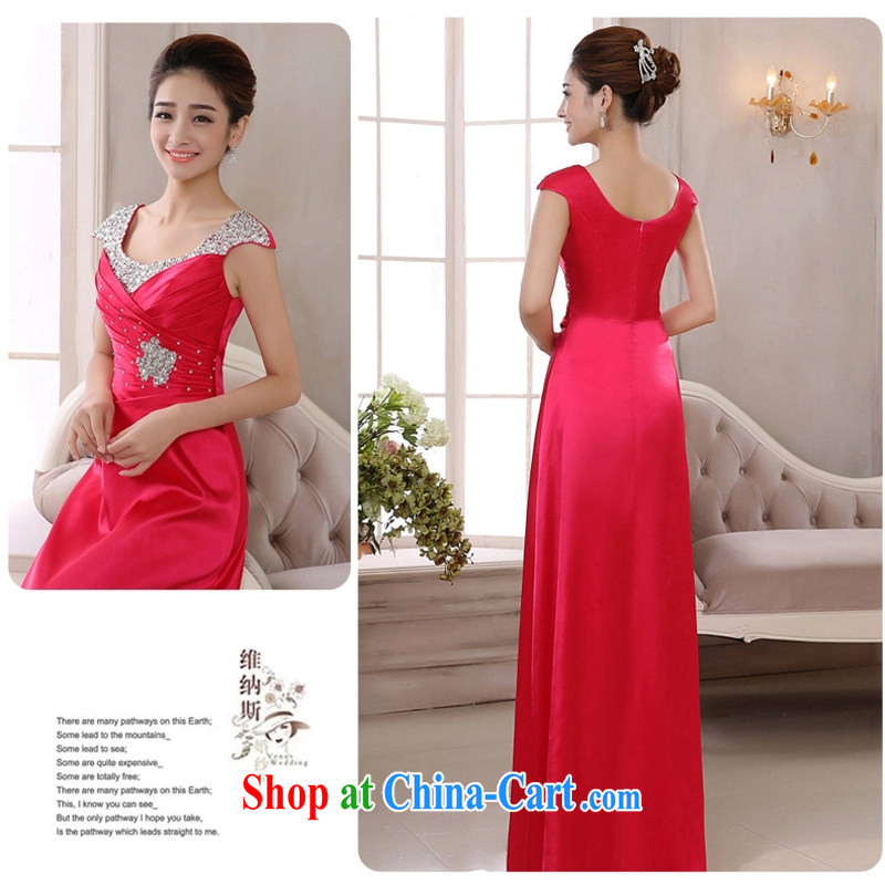 Pure bamboo yarn love 2015 new Korean fashion beauty dress marriages long bows service banquet moderator evening dress of summer red XXXL, pure bamboo love yarn, shopping on the Internet