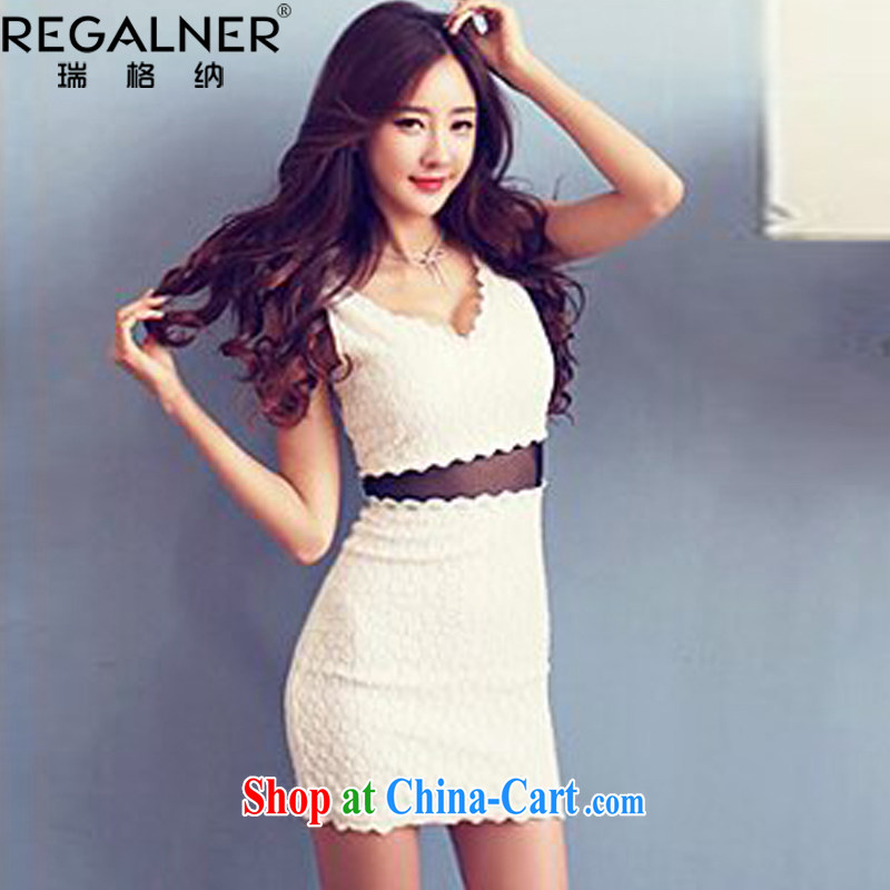 Ryan, the 2015 summer new, my store female dancing sexy female dresses small dress banquet service white are code