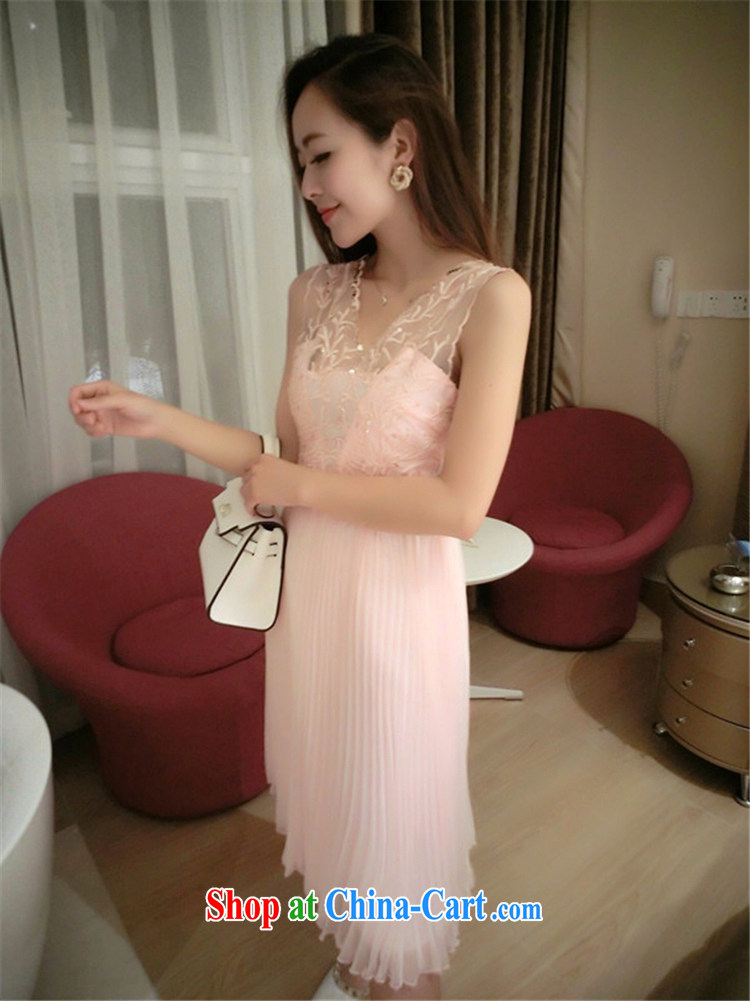 Abundant Ming summer 2015 new Europe and North America to the coral embroidery nail Pearl vest dress female beauty-sin snow woven dresses pink L pictures, price, brand platters! Elections are good character, the national distribution, so why buy now enjoy more preferential! Health
