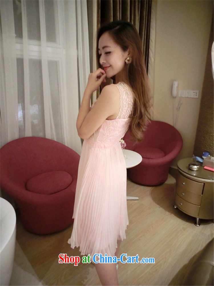 Abundant Ming summer 2015 new Europe and North America to the coral embroidery nail Pearl vest dress female beauty-sin snow woven dresses pink L pictures, price, brand platters! Elections are good character, the national distribution, so why buy now enjoy more preferential! Health