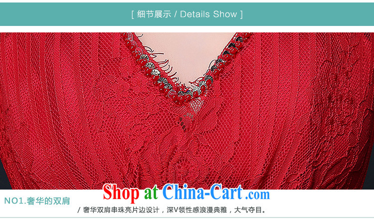 The lang 2015 new dress double-shoulder lace back exposed V deep red evening dress dress bridal toast serving summer red XL pictures, price, brand platters! Elections are good character, the national distribution, so why buy now enjoy more preferential! Health