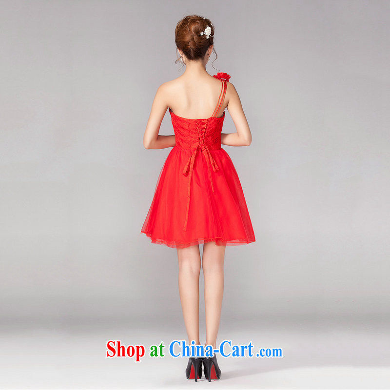 Optimize video 2015 new short red bridal wedding wedding dresses serving toast bridesmaid clothing dress spring and summer dresses small DM 5104 single shoulder type L, optimize, and shopping on the Internet