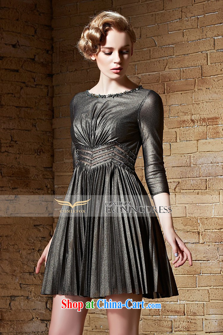 Creative Fox 2015 new high-end custom dress short, small dress bridesmaid dress toast serving evening dress 7 short sleeves dress with skirt 82,201 black tailored pictures, price, brand platters! Elections are good character, the national distribution, so why buy now enjoy more preferential! Health