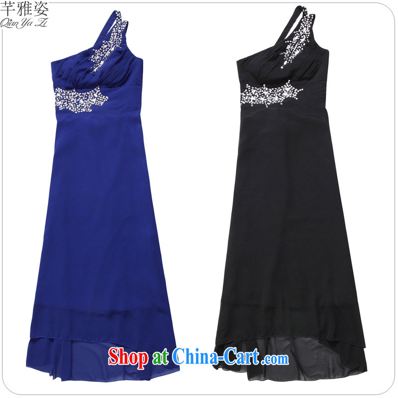 The 2015 new luxury American drilling, shoulder-length dress Greek goddess style dress snow woven dress XL video thin a shoulder the annual dress black 3 XL approximately 160 - 180 jack, constitution, Jacob (QIANYAZI), online shopping