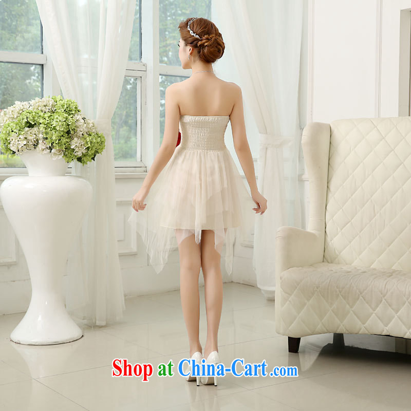There's a new paragraph bridesmaid dress short, bride's sister's wedding dress bridesmaid serving small dress girls 6412 champagne color code, there's a, online shopping
