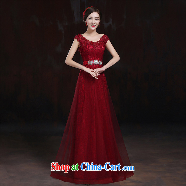 Toasting Service Bridal Fashion 2014 new marriage shoulders red evening dress long, cultivating the dress female dark red L pictures, price, brand platters! Elections are good character, the national distribution, so why buy now enjoy more preferential! Health
