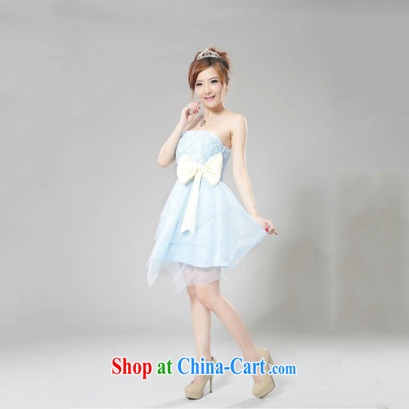 There's a new summer, bridal bridesmaid clothing short, small dress shaggy skirts dresses etiquette service performance 6502 sky blue are code, it's a, and shopping on the Internet