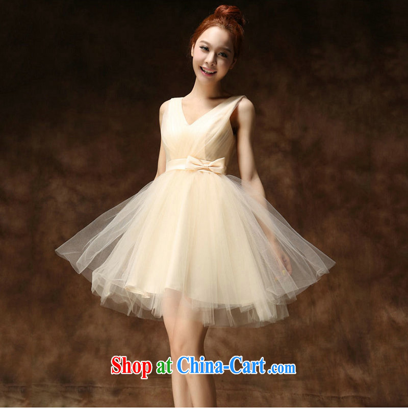There is a bride's toast clothing summer short wedding dress dresses bridesmaid serving small dress women dress 6504 champagne color M 110 - 120 jack, there's a, shopping on the Internet