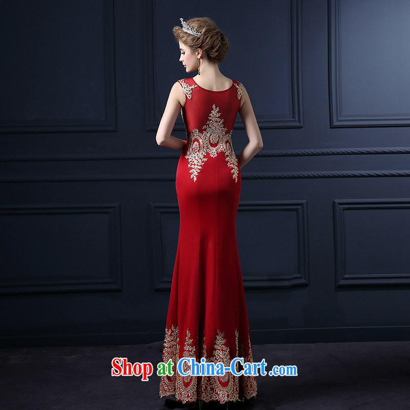 Yarn edge 100, wedding dresses 2015 spring and summer new bride toast serving Korean dress graphics thin package and annual ball dress luxurious red long, banquet service deep red advanced customization, and yarn edge 100, and, shopping on the Internet