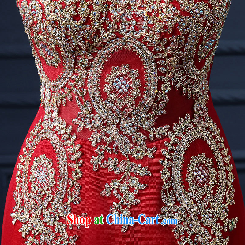 Yarn edge 100, wedding dresses 2015 spring and summer new bride toast serving Korean dress graphics thin package and annual ball dress luxurious red long, banquet service deep red advanced customization, and yarn edge 100, and, shopping on the Internet