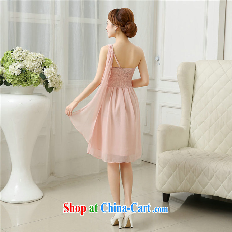 There's a bridesmaid clothing summer 2015 new bridesmaid dresses in short skirts and sisters who graduated from small dress Evening Dress 6509 pink, code, there's a, shopping on the Internet