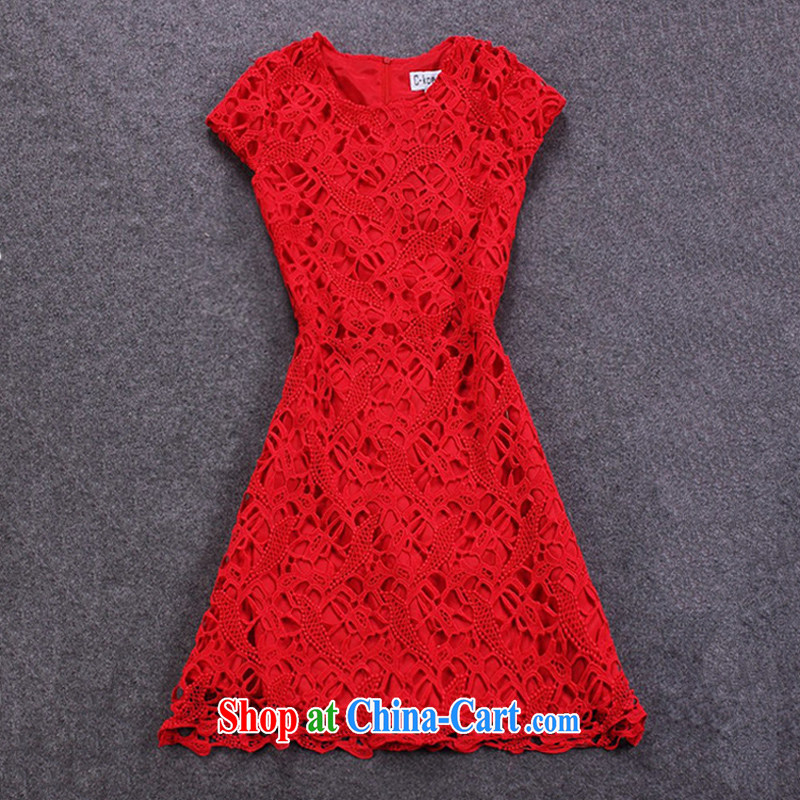Toasting Service Bridal wedding dress short summer 2015 new water-soluble lace beauty graphics thin stylish Back Door Service female Red dresses red L, beautiful, and on-line shopping