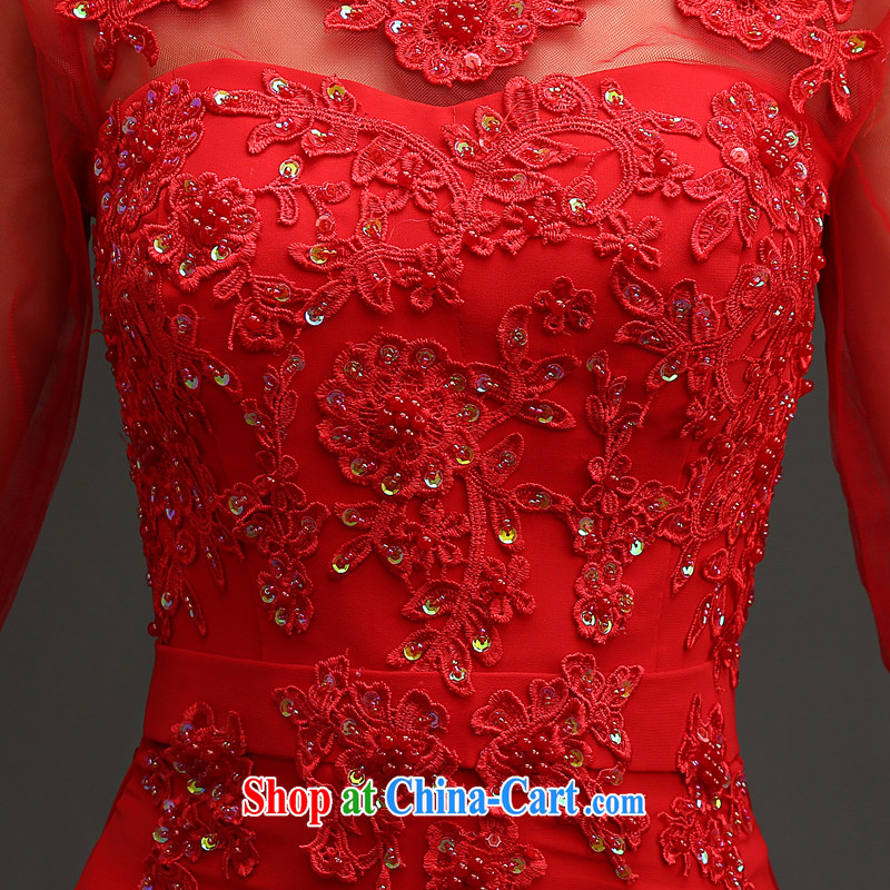 Kou Connie red bridal wedding dresses 2015 summer fashion new Chinese in binding cuff with a long, cultivating their bows girl red tailored is not final, Kou (JIAONI), online shopping
