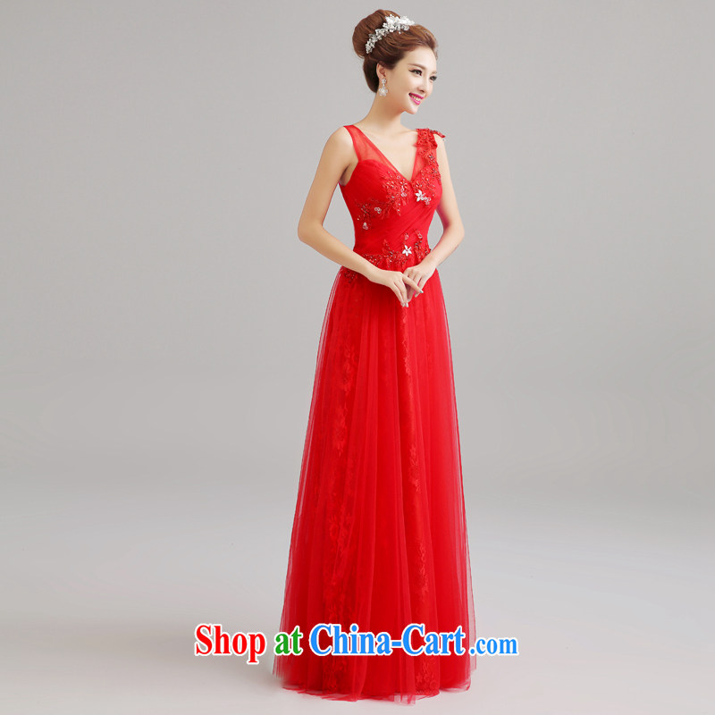 Connie focus 2015 spring and summer red wedding double-shoulder bows dress Korean marriage long Graphics thin wedding dress lace Evening Dress red tailored final, Kou (JIAONI), shopping on the Internet