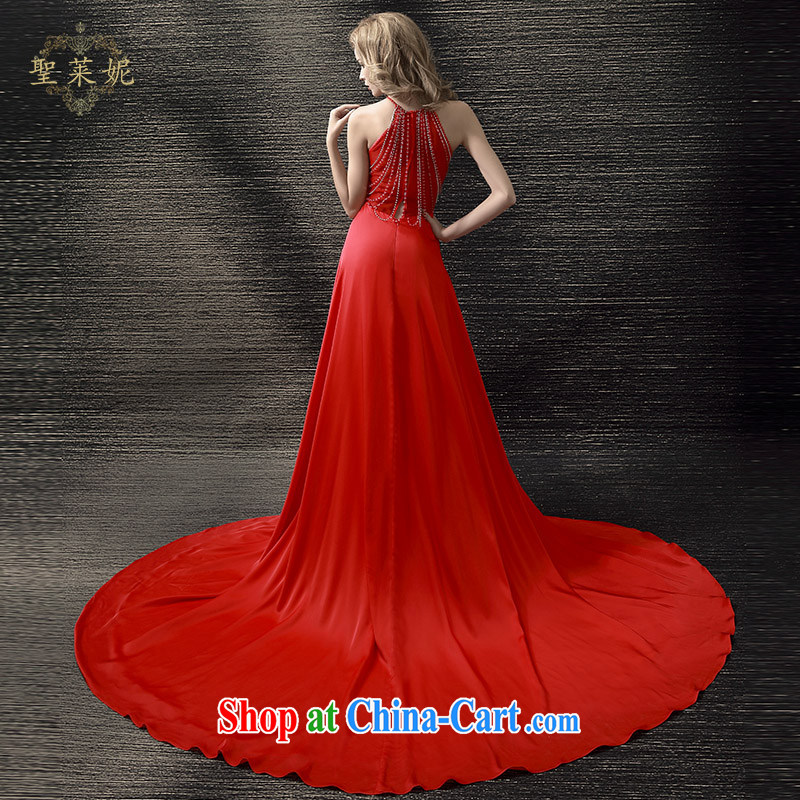 Holy, Connie wedding dresses 2015 summer New Red crowsfoot bride toast wedding dresses, large, large tail bridal dress red M, holy, Connie (Sheng lai Ni), online shopping