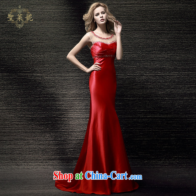 Holy, Connie wedding dresses 2015 summer New Red double-shoulder bridal back-door bows dress, large, small tail skirt red S, holy, Connie (Sheng lai Ni), and, on-line shopping