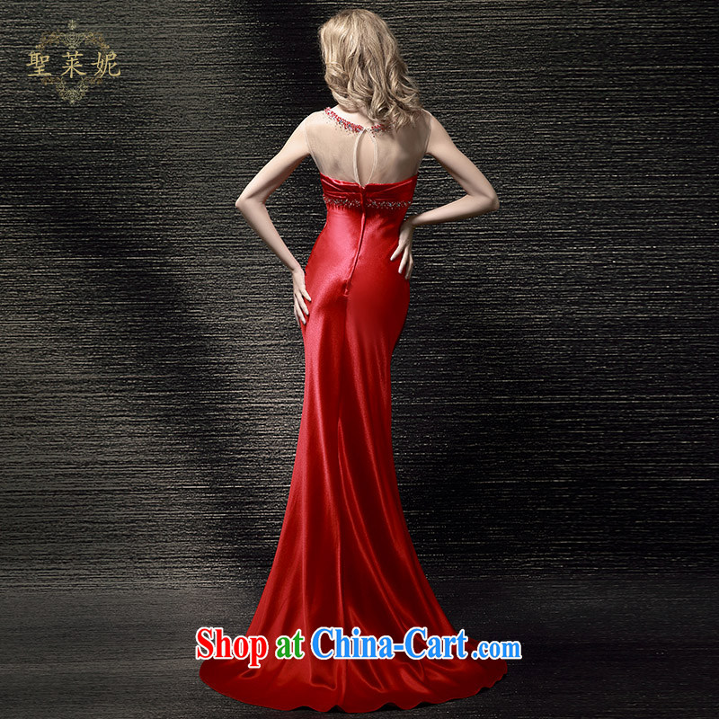 Holy, Connie wedding dresses 2015 summer New Red double-shoulder bridal back-door bows dress, large, small tail skirt red S, holy, Connie (Sheng lai Ni), and, on-line shopping