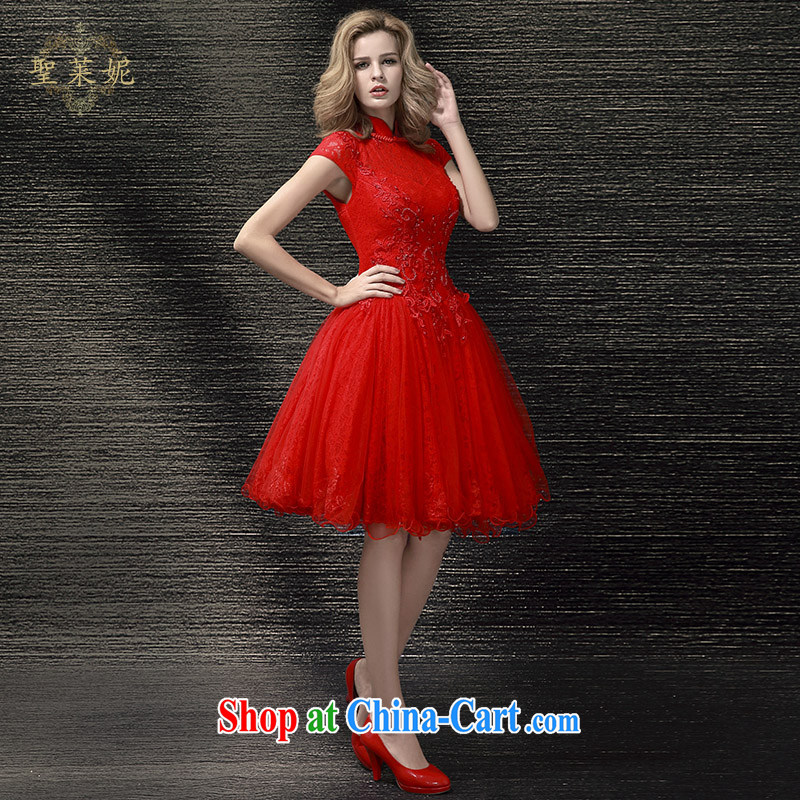 Holy, Connie wedding dresses summer 2015 new Chinese marriages, short dress, the code China wind up collar cheongsam red M, holy, Connie (Sheng lai Ni), online shopping