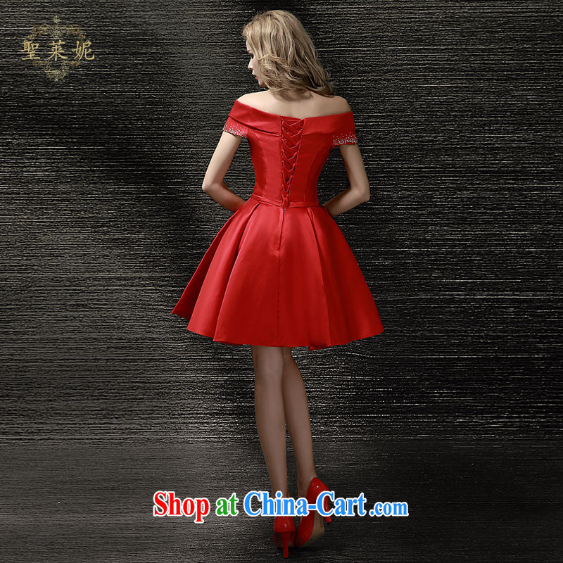 Holy, Connie wedding dresses 2015 new toast serving brides field shoulder female dress marriage summer short, red evening dresses wedding dresses red M, holy, Connie (Sheng lai Ni), online shopping