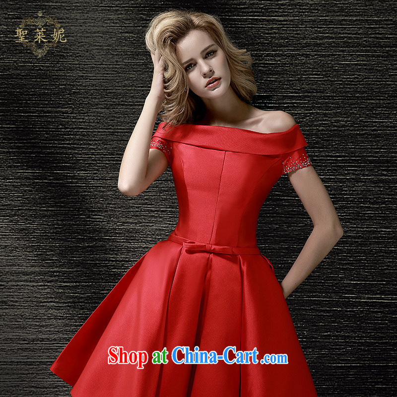 Holy, Connie wedding dresses 2015 new toast serving brides field shoulder female dress marriage summer short, red evening dresses wedding dresses red M, holy, Connie (Sheng lai Ni), online shopping