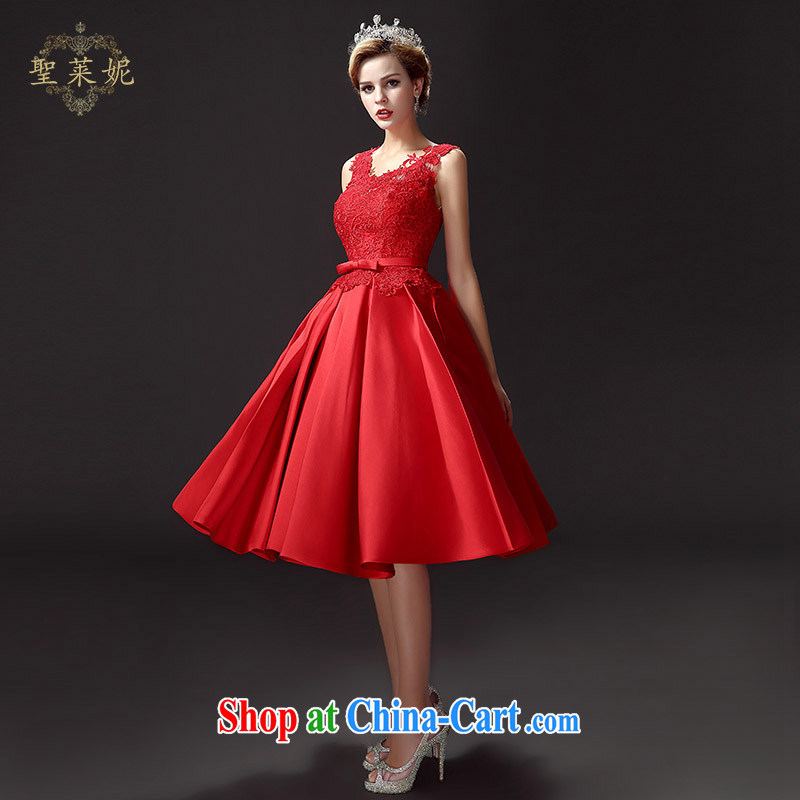 Holy, Connie wedding dresses 2015 summer new bridal red bows dresses marriage Ms. Short dresses and elegant red M, holy, Connie (Sheng lai Ni), online shopping