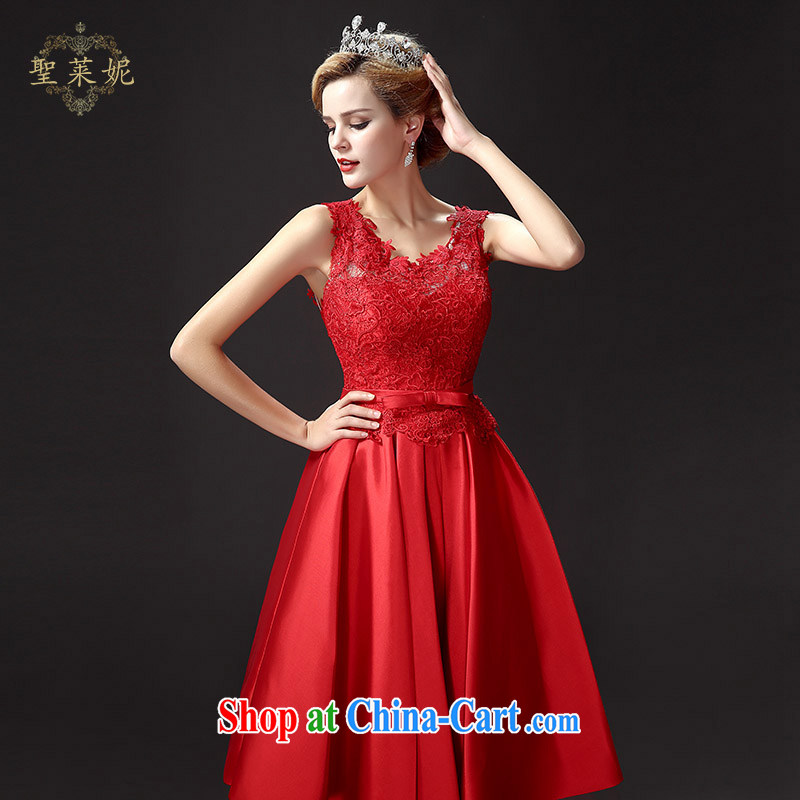 Holy, Connie wedding dresses 2015 summer new bridal red bows dresses marriage Ms. Short dresses and elegant red M, holy, Connie (Sheng lai Ni), online shopping