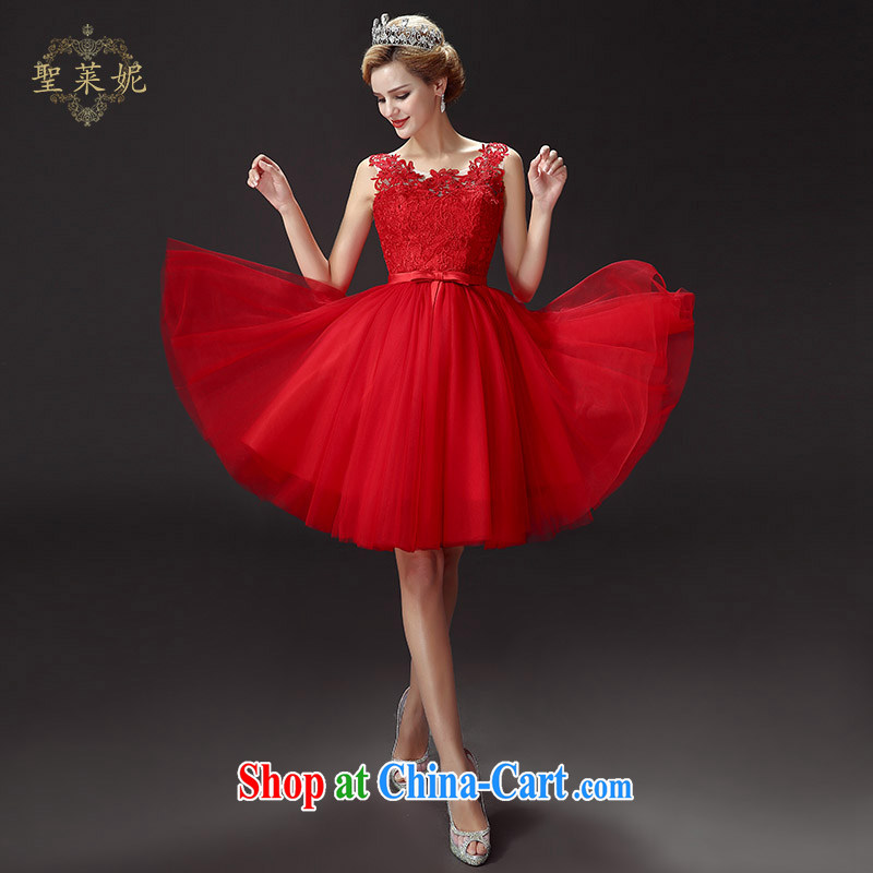 Holy, Connie wedding dresses bridal Evening Dress 2015 spring and summer new short red, married women, wedding lace bridesmaid toast serving serving red M, holy, Connie (Sheng lai Ni), shopping on the Internet