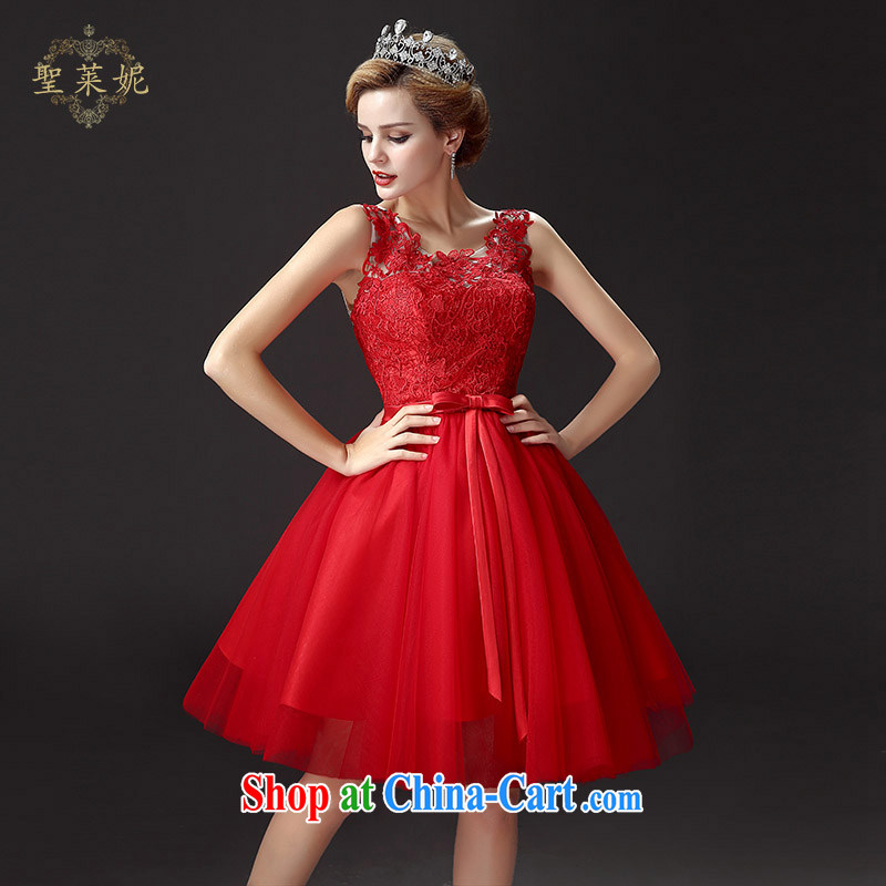 Holy, Connie wedding dresses bridal Evening Dress 2015 spring and summer new short red, married women, wedding lace bridesmaid toast serving serving red M, holy, Connie (Sheng lai Ni), shopping on the Internet