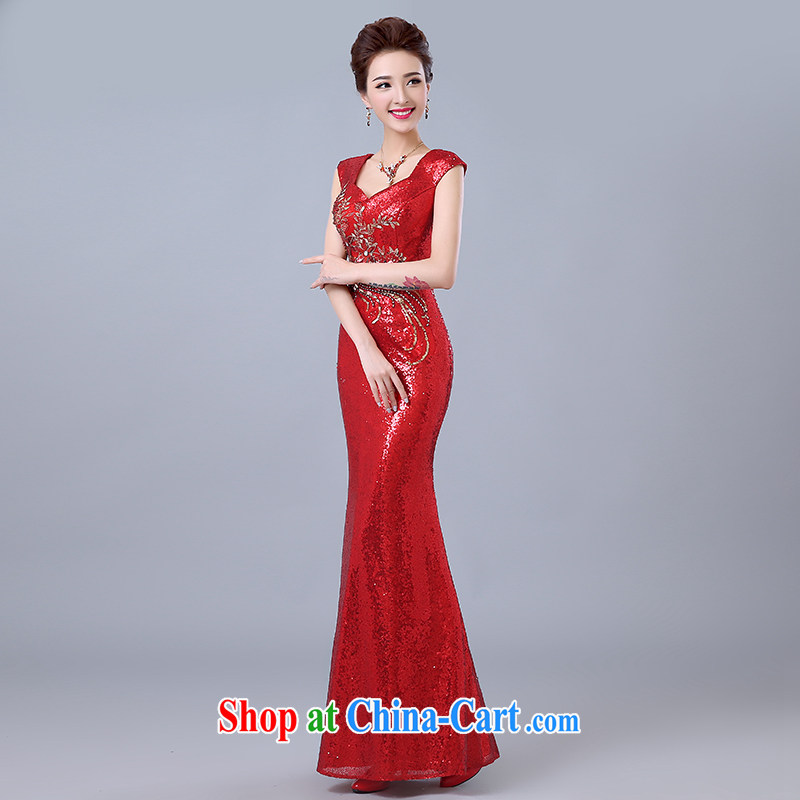 Shen Long, light, Evening Dress moderator performance service banquet bridal wedding toast clothing company annual spring and summer red can be given to the 30 million do not return, and love, and shopping on the Internet