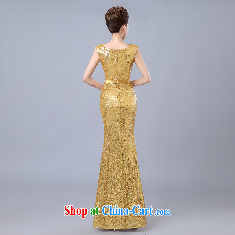 Clothing and love is still bridal toast clothing summer 2015 New Long stylish evening dress banquet Red double-shoulder on-chip dress female gold can be given to the 30 million do not return clothing, love, and, shopping on the Internet