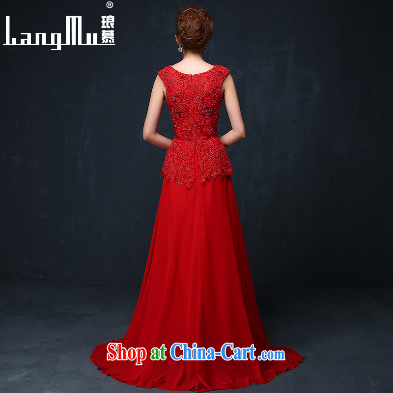 In Luang Prabang in the evening dress 2015 summer and autumn, the Korean flower bridal wedding toast service banquet long evening dress red XL, Luang Prabang, and shopping on the Internet