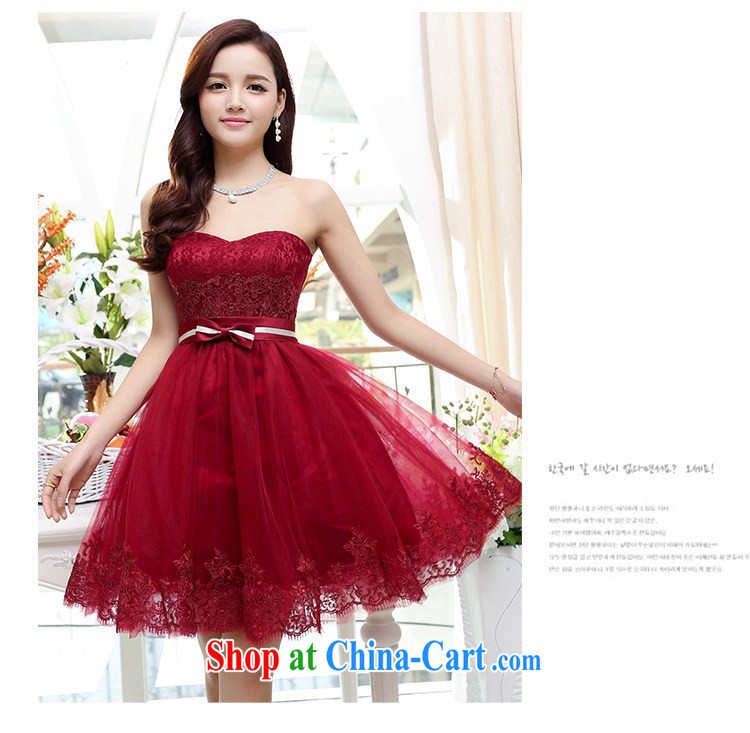Upscale dress wiped chest dresses dresses summer 2015 new wrapped chest lace shaggy dress bridesmaid dress Princess banquet wedding dress red M pictures, price, brand platters! Elections are good character, the national distribution, so why buy now enjoy more preferential! Health