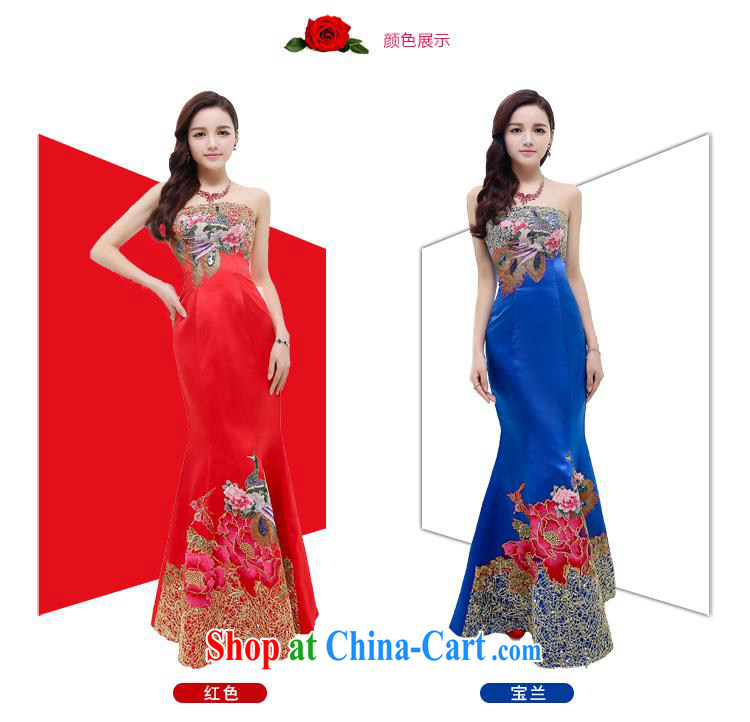 Upscale dress summer 2015 erase chest crowsfoot service ultra-long dresses dress wrapped chest Mermaid banquet dress royal blue M pictures, price, brand platters! Elections are good character, the national distribution, so why buy now enjoy more preferential! Health