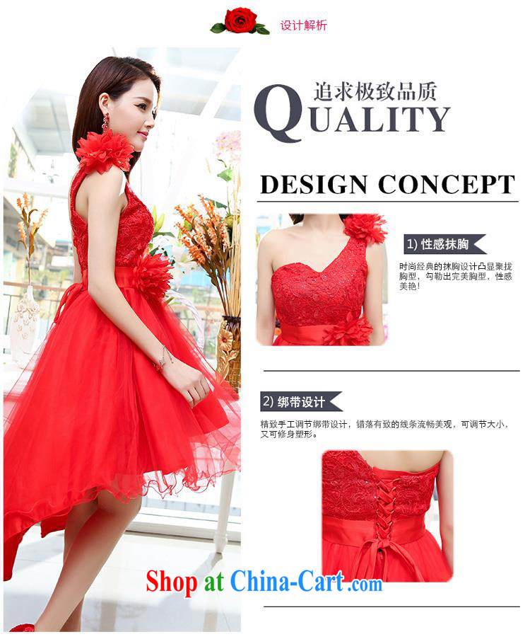 Upscale dress red wedding ceremonial dress dress single shoulder strap lace shaggy skirts long-tail Princess skirt summer 2015 New Red XL pictures, price, brand platters! Elections are good character, the national distribution, so why buy now enjoy more preferential! Health
