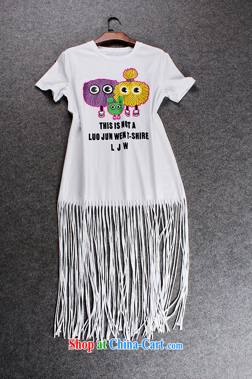 Ling Kou * 2015 new cartoon stamp long T-shirt European site boutique white L pictures, price, brand platters! Elections are good character, the national distribution, so why buy now enjoy more preferential! Health