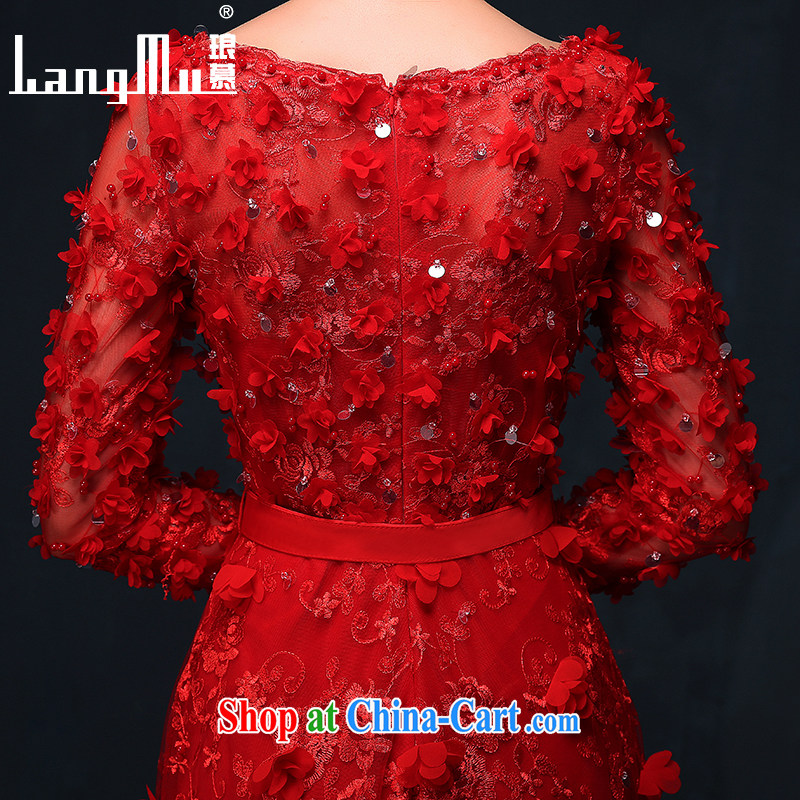 In Luang Prabang in the evening dress 2015 summer and autumn new Korean flower bridal wedding toast service banquet long evening dress suit China's Red Cross XL, Luang Prabang, and shopping on the Internet