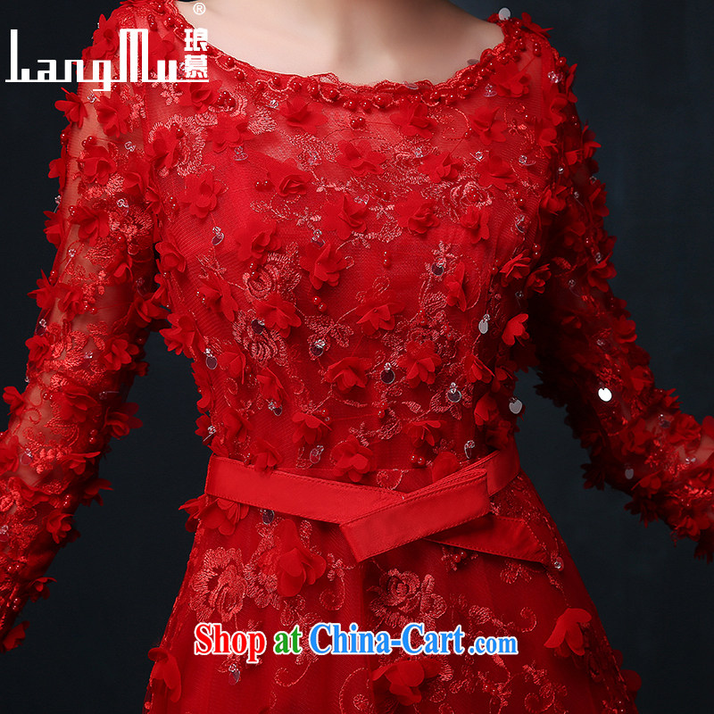 In Luang Prabang in the evening dress 2015 summer and autumn new Korean flower bridal wedding toast service banquet long evening dress suit China's Red Cross XL, Luang Prabang, and shopping on the Internet