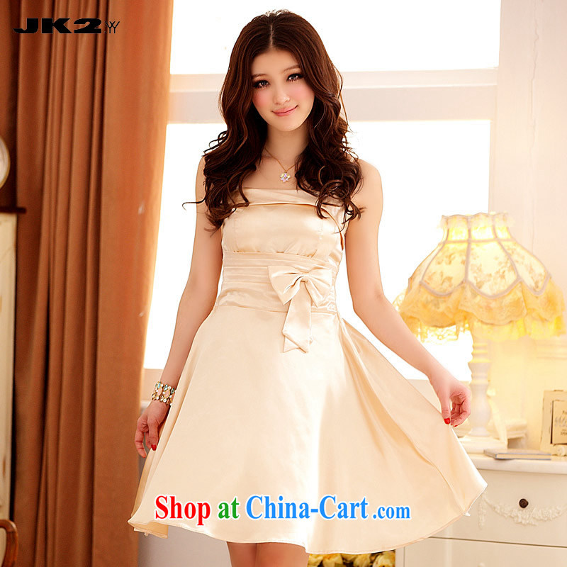JK 2. YY sweet bare chest straps bridesmaid clothing bow-tie-waist solid-colored short dress code the dress orange are code, JK 2. YY, shopping on the Internet