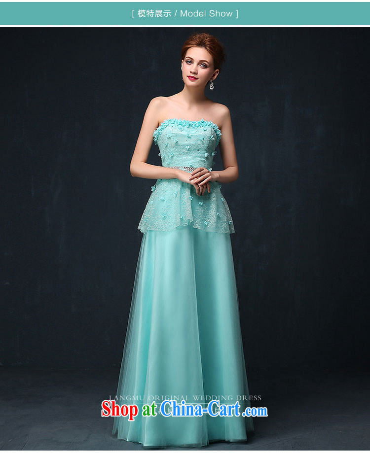 In Luang Prabang in 2015 of new dress wedding toast summer uniforms new bride dress banquet wiped his chest long dress female Lake blue XL pictures, price, brand platters! Elections are good character, the national distribution, so why buy now enjoy more preferential! Health