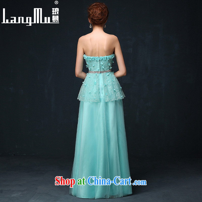 In Luang Prabang in 2015 of new dress wedding toast summer serving new bride dress banquet wiped his chest long dress female Lake blue XL, Luang Prabang, and shopping on the Internet