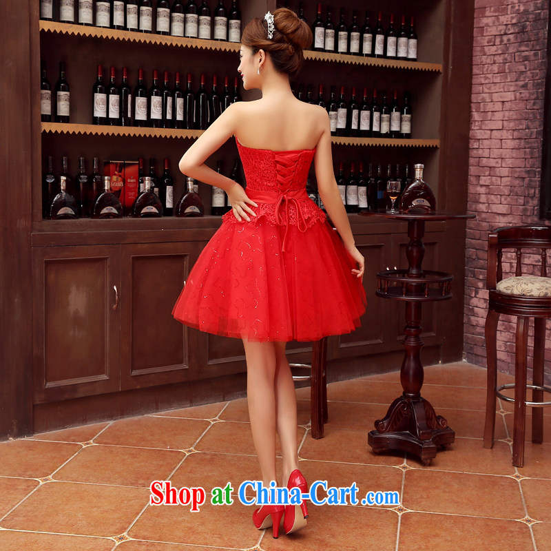 Time his bride's wedding dresses small erase chest strap wedding toast serving modern red bridesmaid service 2015 new Korean dress dress uniforms red XXL, time, and shopping on the Internet