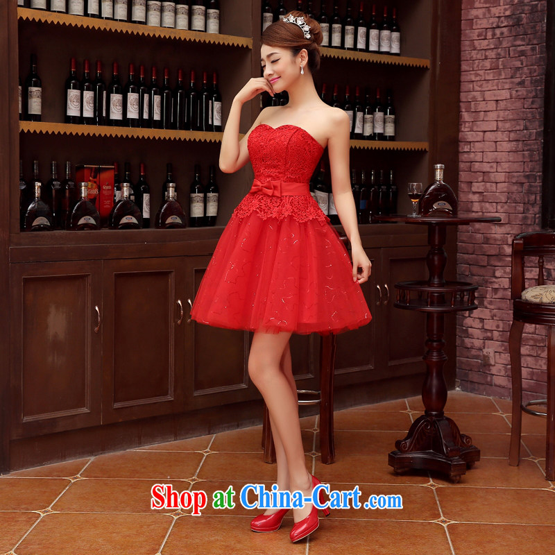 Time his bride's wedding dresses small erase chest strap wedding toast serving modern red bridesmaid service 2015 new Korean dress dress uniforms red XXL, time, and shopping on the Internet