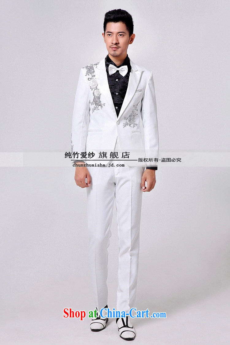Show service men's dress men's suits suits white Korean version, Moderator singer costume white 180 (XL) 160 Jack pictures, price, brand platters! Elections are good character, the national distribution, so why buy now enjoy more preferential! Health
