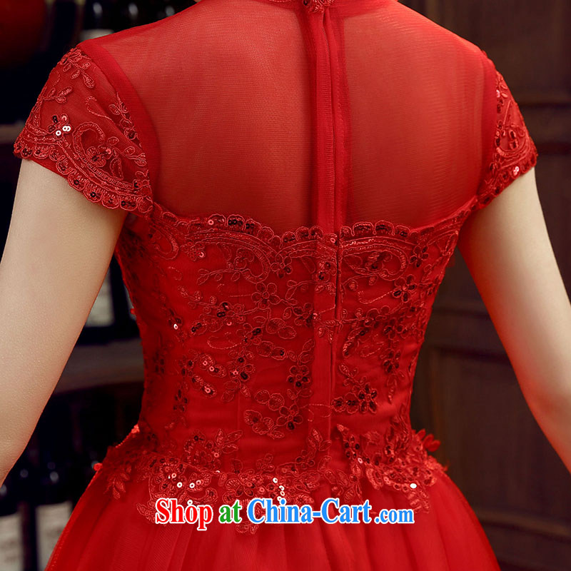 Time Syrian arab red bridal toast service 2015 new stylish package shoulder short, Shaggy dress graduated from the wedding dress the wedding banquet wedding dress summer red XXL, the time, and shopping on the Internet