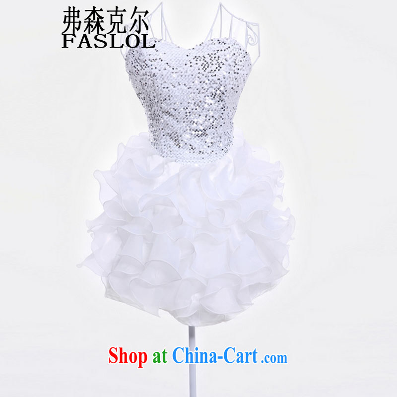 Frank, Michael 2015 new on-chip flouncing short, small dress bridesmaid dress wiped his chest dress cake skirt costume is red, infusion Michael (FASLOL), online shopping