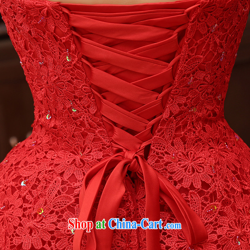 Syria Time marriages served toast red wiped his chest strap Korean small dress bridesmaid serving short Evening Dress 2015 New Red Web dress red XXL, time, and shopping on the Internet