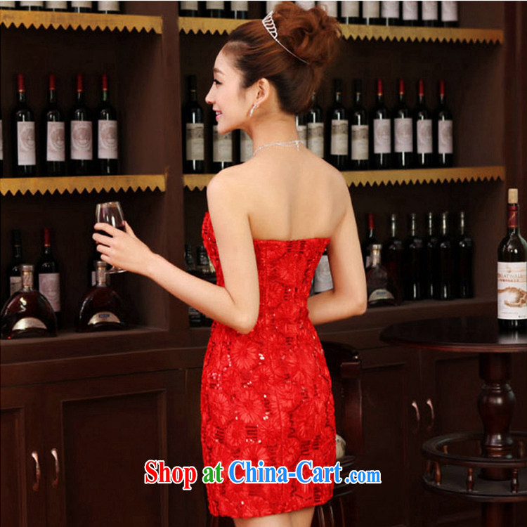 Time his bride's toast clothing Evening Dress 2015 new packages and wiped his chest red short wedding dress wiped chest sexy night show service evening dress girls white XXL pictures, price, brand platters! Elections are good character, the national distribution, so why buy now enjoy more preferential! Health