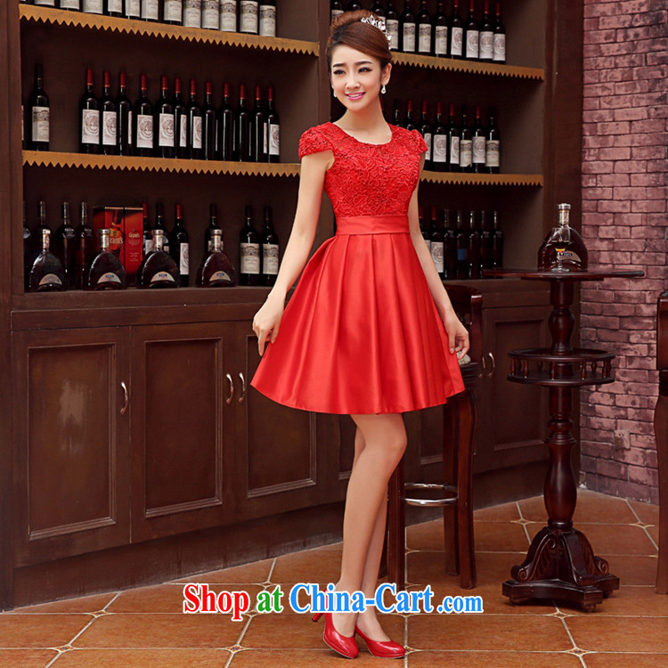 Time his bride toast wedding service 2015 New red short bridesmaid clothing Korean Beauty the wedding dress package shoulder small dress short skirt dress red XXL pictures, price, brand platters! Elections are good character, the national distribution, so why buy now enjoy more preferential! Health