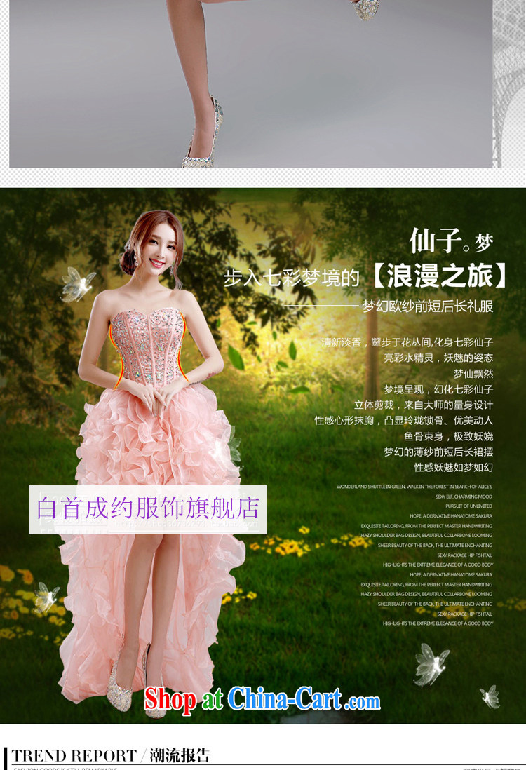 White home about Pink Blue bridal straps wedding Evening Dress gown short before long, toast wedding service 2015 new pink XL pictures, price, brand platters! Elections are good character, the national distribution, so why buy now enjoy more preferential! Health