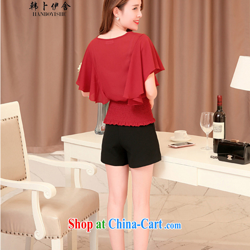 South Korea, the rounded academic summer 2015 new stylish sweet round-collar-waist snow woven shirts female A 02155936 black XL, won the Iraq (HANBOYISHE), and, on-line shopping